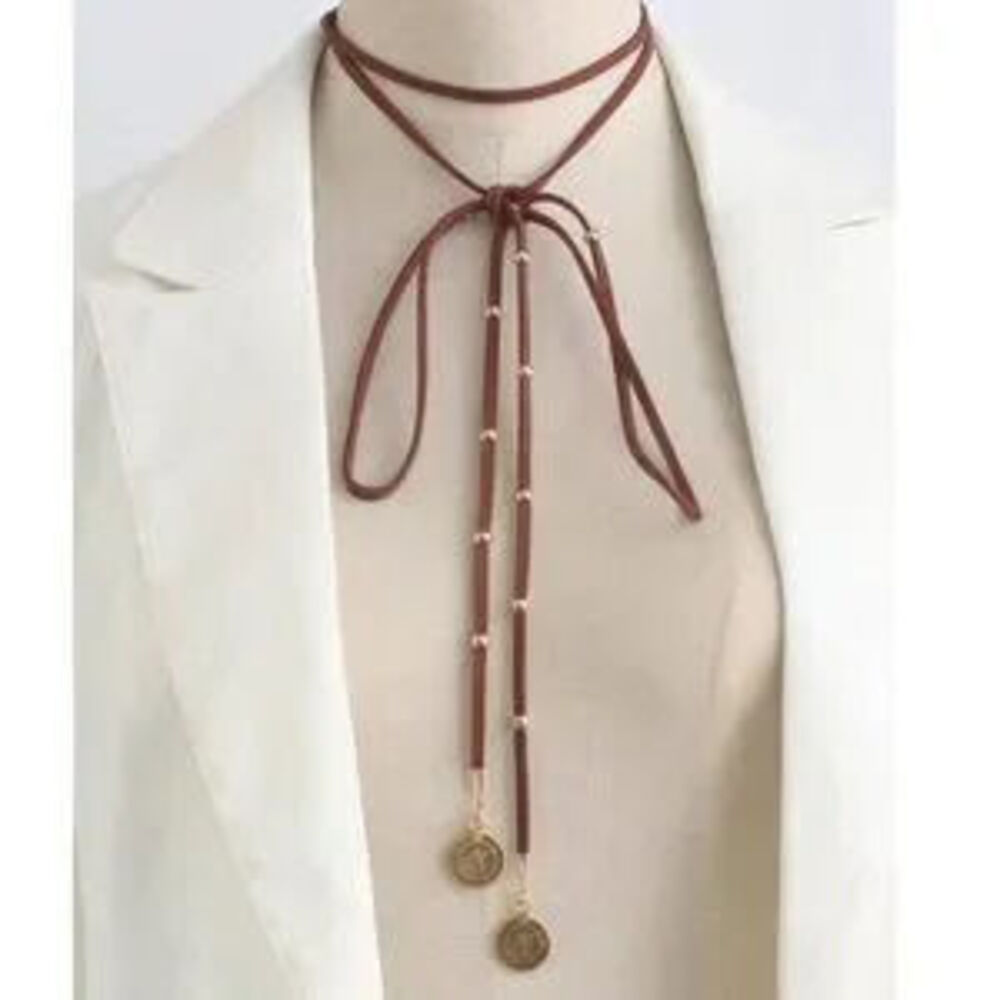 Boho Long Wrap Pendant Tie Long Necklace - Picture 5 of 5
